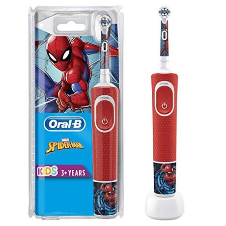 Oral-B Kids - Cepillo eléctrico recargable, 1 mango con personajes de Disney Spider-Man, a partir de 3 años