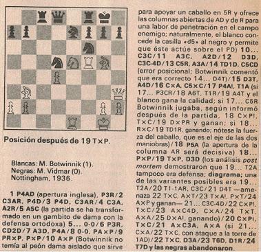 El baúl de los recuerdos (1) - Botvinnik vs Vidmar, Nottingham (13) 25.08.1936