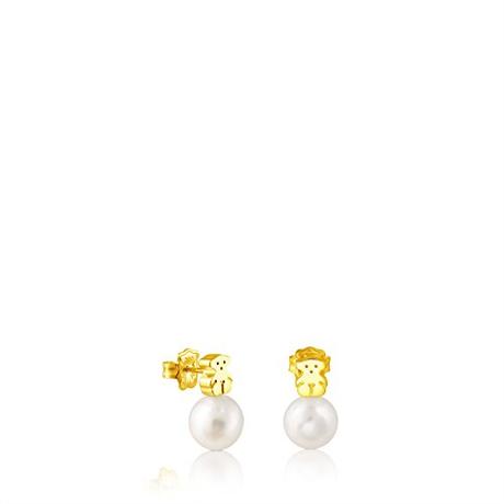 Pendientes TOUS Sweet Dolls en oro amarillo de 18 kt y perlas cultivadas de 0,95 cm