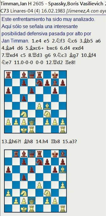 El baúl de los recuerdos (3) - Timman vs Spassky, Linares (4) 16.02.1983