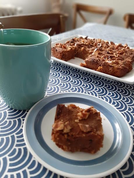 BIZCOCHO DE CALABAZA CON TROCITOS DE CHOCOLATE Y NUECES