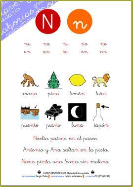 Aprendo a leer y a escribir. La N