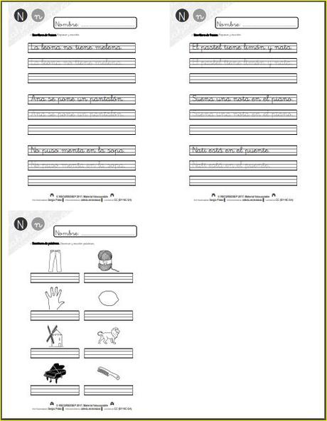 Aprendo a leer y a escribir. La N Aprendo a leer y a escribir. La N