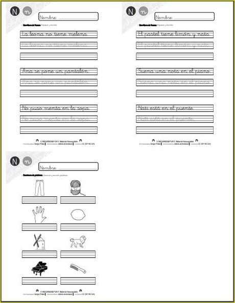 Aprendo a leer y a escribir. La N