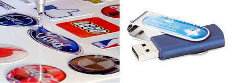 Memoria usb giratoria personalizada con gota de resina
