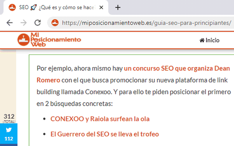 ¿Cómo se ganó el concurso SEO?