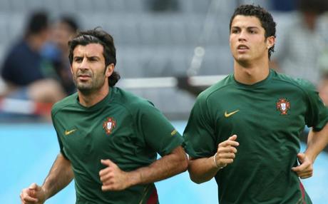 Luis Figo y Cristiano Ronaldo 