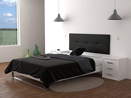 Cabecero de Ikea, compra el mejor LA WEB DEL COLCHON - Cabecero tapizado Julie para Cama de 150 (160 x 55 cms) Negro
