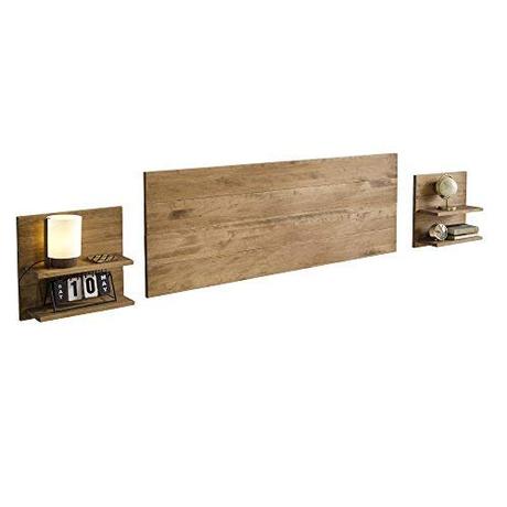 Cabecero de Ikea, compra el mejor HOGAR24 ES Cabecero + 2 mesitas Acabado Madera Maciza Natural, Medidas 155 x 60 x 2 cm