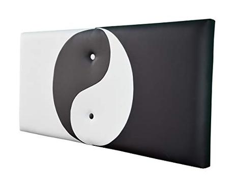 Cabecero de Ikea, compra el mejor ONEK-DECCO Cabecero de Cama Mod.Ying Yang tapizado en Polipiel,Acolchado de Espuma Varias Medidas y Colores,Cabezal niños, Juvenil y Cama Matrimonio (135x70, Blanco-Negro)