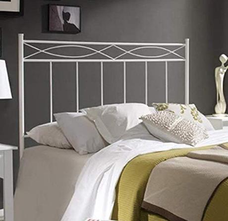 Cabecero de Ikea, compra el mejor MUEBLIX | Cabecero de Forja NOVA | Cabecero de Cama Original de 150 cm | Cabezal de Cama Moderno | Para Camas Individuales | Color Blanco Roto | Excelente Acabado