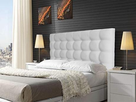 Cabecero de Ikea, compra el mejor ONEK-DECCO Cabecero tapizado en Polipiel de Dormitorio Kansas Medidas cabecero de Cama niño, Juvenil y Matrimonio Cabezal Blanco, tapizado, Acolchado (150x70, Plata)