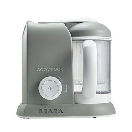 Béaba - Babycook Solo - Robot de cocina infantil 4 en 1 - Tritura, cocina y cuece al vapor - Cocción rápida - Comida casera y deliciosa para bebés y niños - Comida variada para tu bebé - Gris