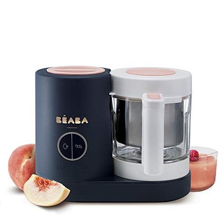 Béaba - Babycook Neo - Robot de cocina infantil: tritura, cocina y cuece al vapor - Rápido en 15 minutos - Recipiente de vidrio y cubeta de acero inoxidable - Para Bebés y Niños - Azul oscuro