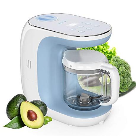 Robots de Cocina Eccomum Cocina al Vapor Procesador de Alimentos para Bebés Multifunción, Cuece al Vapor, Mezcla, Descongela y Calienta, LCD Panel de Control Táctil, Apagado Automático