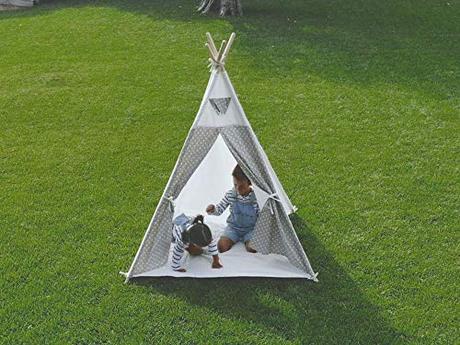Little Adventures - Tienda Tipi infantil para niños, 100% algodón, Color Blanco. Producto de interior y exterior