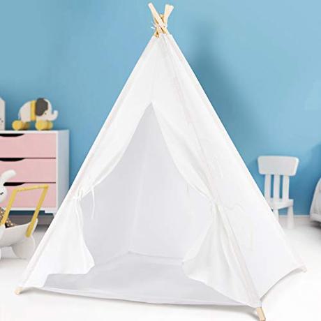 Peradix Tipi Infantil Tienda,con Cojín Cuadrado Carpa Dejuego Tienda India par,Interior / Exterior Tienda Campaña para Niños,Carpa Tipi para Niños Fondo de Fotografía de Juguete