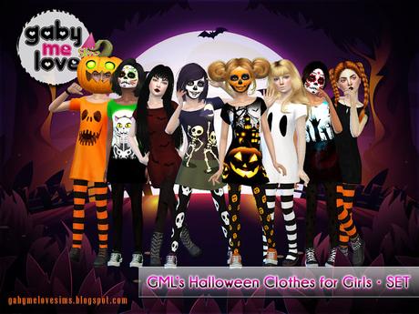 GML's Halloween Clothes for Girls (Sims 4)