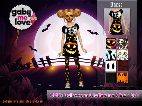 GML's Halloween Clothes for Girls (Sims 4)