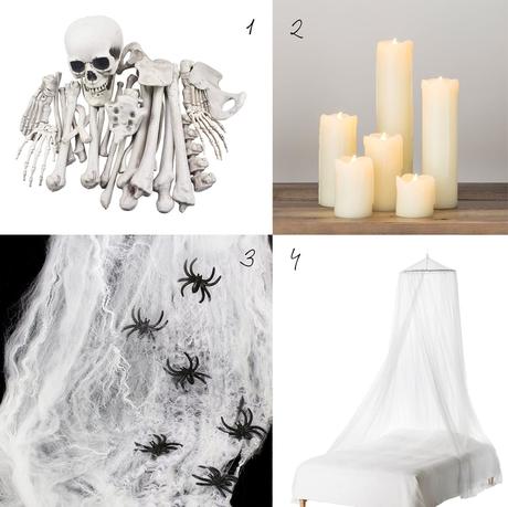 Cómo decorar una mesa de Halloween en blanco_Decora ren familai_Shopping list Cómo decorar una mesa de Halloween en blanco_Shopping list