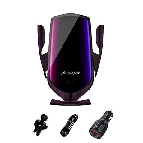 Kungfu Mall - Soporte y cargador de móvil para el vehículo, inalámbrico, con sensor inteligente, 1 unidad