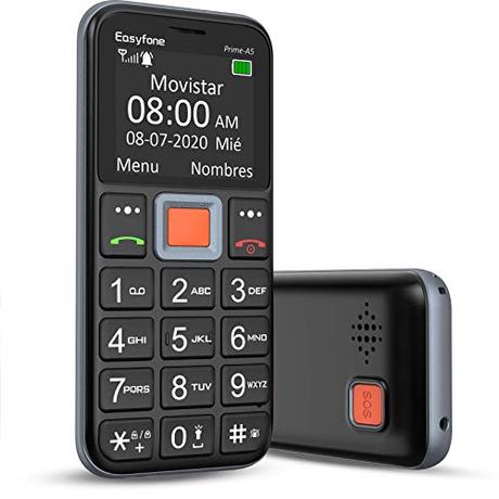 Easyfone Prime-A5 Teléfono Móvil para Personas Mayores con Teclas Grandes y botón SOS, Fácil de Usar Móviles para Ancianos con Base cargadora