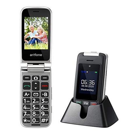 artfone Teléfono Movil para Personas Mayores con Teclas Grandes, Móvil para Ancianos con Tapa, Doble SIM 2G y SOS Botón, Pantalla de 2,4''