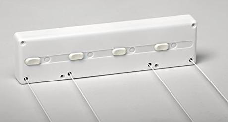 Tendedero de pared o tendedero de techo: cual comprar SECATOT Tendedero, Automático pared Blanco, 4 cuerdas
