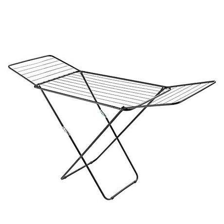 Tendedero de pared o tendedero de techo: cual comprar Metaltex Vulcano Black-Tendedero Acero con Alas 18m. y Recubrimiento Epoxy, Negro, 18 m