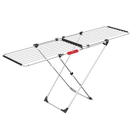 Tendedero de pared o tendedero de techo: cual comprar Vileda Doble Tendedero Extensible de Acero y Aluminio, Blanco, 13x0.8x6 cm