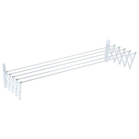 Tendedero de pared o tendedero de techo: cual comprar Sauvic 89808 - Tendedero Pared Extensible, Acero con Recubrimiento Plástico Anticorrosivo, color blanco, 150 x 78 x 26,5 cm