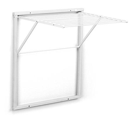 Tendedero de pared o tendedero de techo: cual comprar Arredamenti Italia Tendedero de Pared KLEDY, Madera - Plegable - 6,5 m Extensibles - Color: Blanco Ar-It il Cuore del Legno