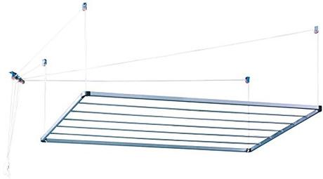 Tendedero de pared o tendedero de techo: cual comprar Monchy 100 cm Tendedero de Techo, Aluminio, Gris, 100.5x59x1.7 cm