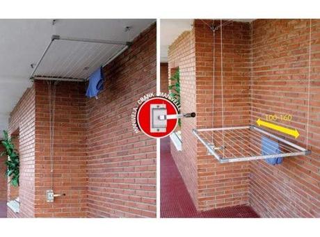 Tendedero de pared o tendedero de techo: cual comprar Cuncial-TZ 301051-Tendedero para Techo, Aluminio, Blanco, 100-160 x 78 cm