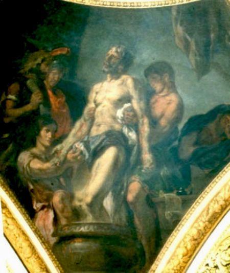 La muerte de Arquímedes vista por Delacroix en París