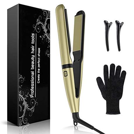 Plancha de Pelo Profesional,Plancha para Cabello con Tecnología de Iones,LED Digital Pantalla,Cerámica Turmalina no Dañar el Pelo,8 Modos 160℃ -230℃ Temperatura Ajustable