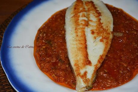 Filetes de pescado en salsa mallorquina