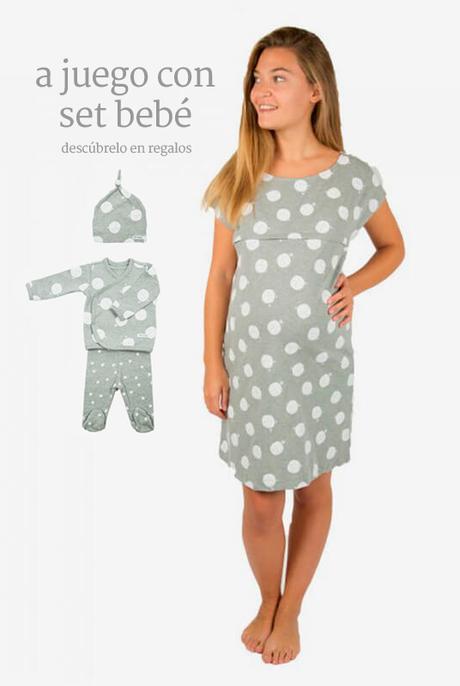 Camisón de maternidad y lactancia luna blanca