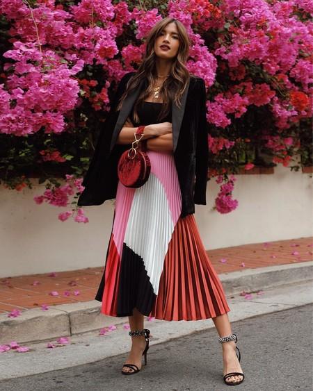 Look Falda Plisada Beige