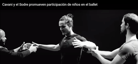 Edinson Cavani futbolista  y El  Ballet El Sodre promueven  la danza  en niños