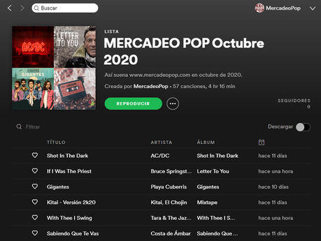 Las playlists de Mercadeo Pop: octubre de 2020