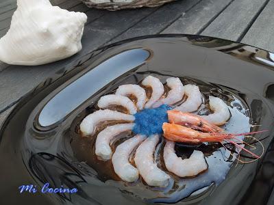 QUISQUILLAS DEL MAR DE ALBORÁN Y SUS HUEVAS CON AOVE EMULSIONADO DE SUS CABEZAS AL AROMA DE LIMON