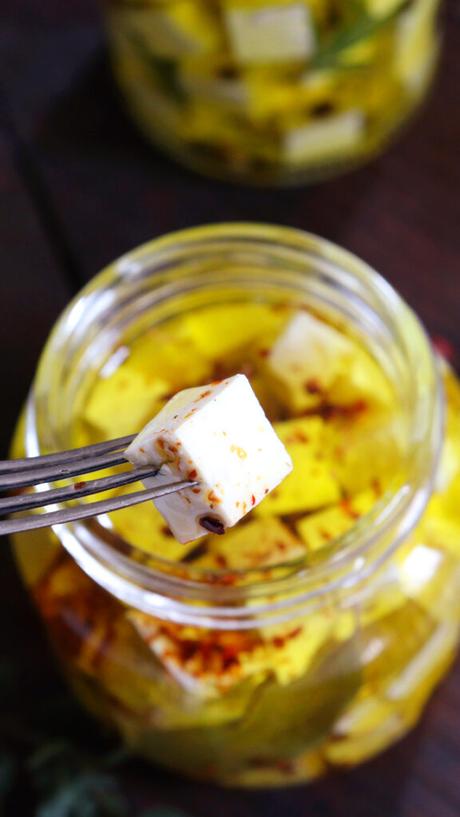 Queso en Aceite queso ena aceite marinado feta
