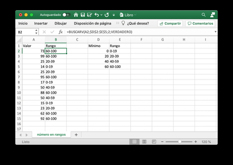 Transformar números en etiquetas con Excel