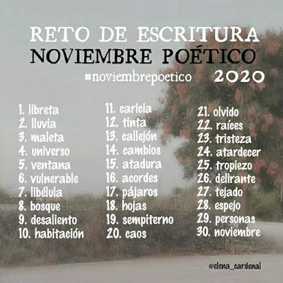 RETO LITERARIO: NOVIEMBRE POÉTICO