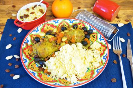 Las delicias de Mayte, pollo marroquí con cuscús, pollo marroquí, pollo marroquí receta, pollo marroquí con pasas, pollo marroquí con aceitunas, Pollo sabor marroquí,