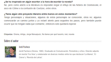 Entrevista en Revista de Letras