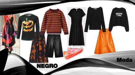 Los colores de Halloween: Negro, Naranja, Morado y Rojo.