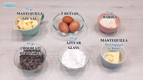 ingredientes Volcán de Chocolate