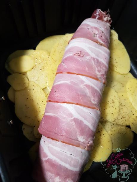 SOLOMILLO RELLENO CON JAMON, QUESO E HIGOS EN FREIDORA DE AIRE